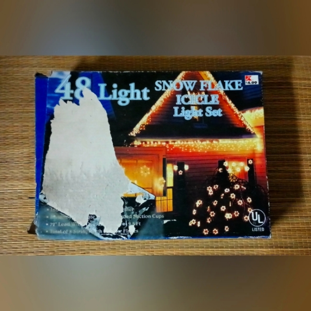 Vintage Kmart  48 Snowflake Icicle Lights